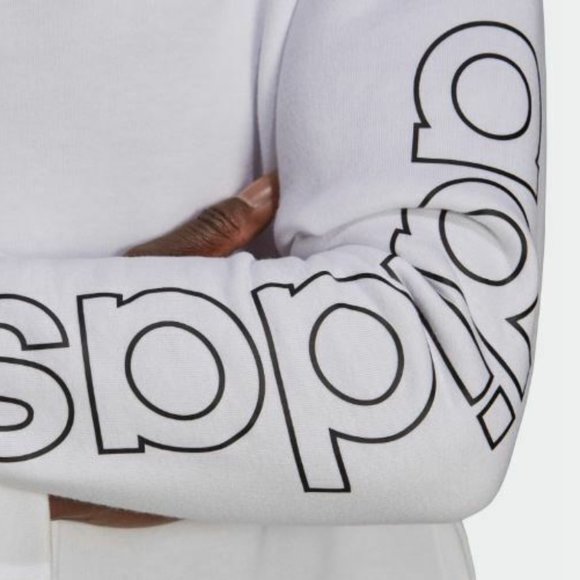 Adidas Sweater Womens White Crop Top Pullover Fleece Sweatshirt Sz.2XL - Picture 5 of 16